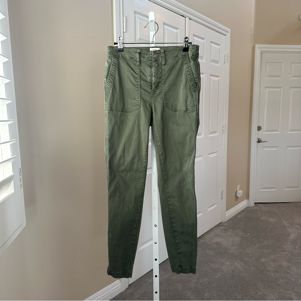 J Crew women's skinny utility army green pants size 27 GUC